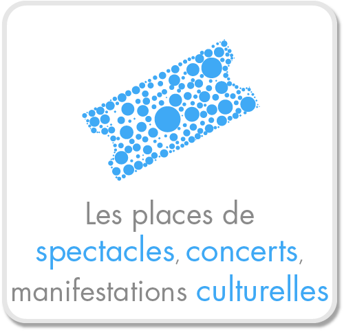Les places de spectacles, concerts, manifestations culturelles